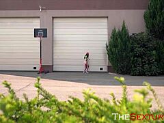 Candy dances by day but skinny black teen rides big tits oral fucking at night