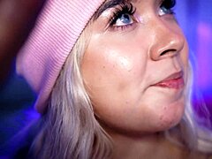 pretty face girl suckin cock real close... damn!