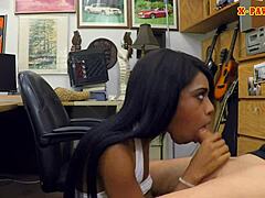 Huge Tits Ebony Fucked by Pawn Keeper in Spying Reality