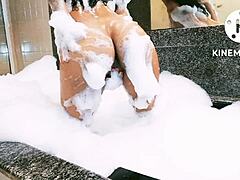 latina squirts in bathtub with big cock! 🛁