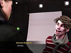 fashion model shows tongue at photoshoot