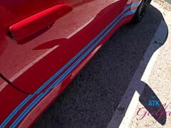 Charming amateur Cecelia Taylor enjoys a car ride and engages in oral sex