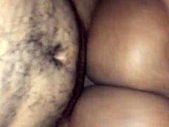 Ebony babe with fat ass bends over for doggystyle pounding