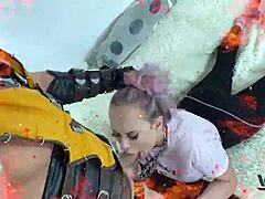 In mortal kombat game, watch your mouth as she takes big cock anally