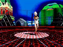 Half-naked whore dances with exposed pussy