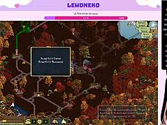 Vtuber lewdneko with big tits plays futanari game in cage!