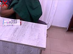 naughty student gets hot fuck on office desk with big cock, subscribe to red