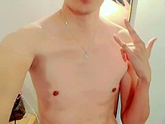 A timid skinny man indulges in masturbation while his well-endowed cuckold partner dominates