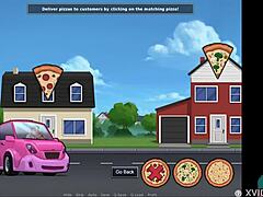 Hot brunette teen licks huge cock intensely in summertime saga