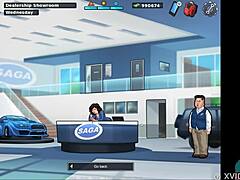 Hot brunette teen licks huge cock intensely in summertime saga