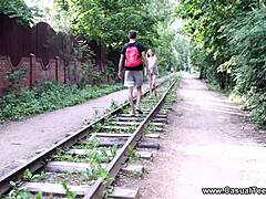 Slender Teen Lia Gets Bent Over for Intense Lick and Blowjob Close-Up!