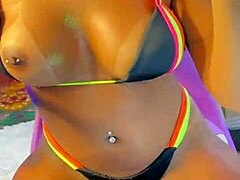 How many thrusts from this brunette till you finish?