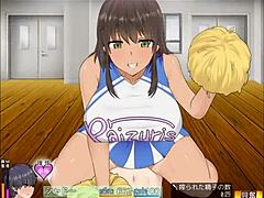 Succubus gives footjob in hentai game