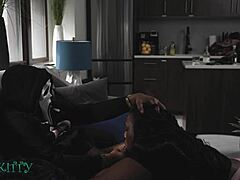 Curvy Amateur Sucks Big Black Cock and Swallows Cum in Ghostface Costume