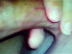 sexy lady gives blowjob while fingering herself