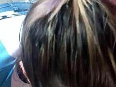 Blonde girlfriend acts as a cum eater slut during blowjob with friend