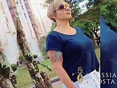 Blonde wife in group sex, sucking and getting fucked