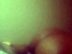 A gorgeous black woman straddling a massive white shaft