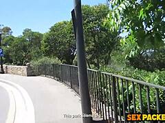 naughty blonde babe is glad to RIDE a BIG COCK in outdoor public park