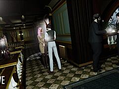 Seductive MILF in sexy outfit plays video game naked