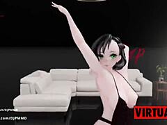 cute futa rachel dancing to pop blender mmd