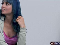 Cute blue-haired girl bent over punished 😈