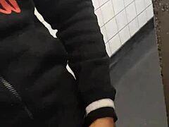 Safadeza in Gym Bathroom with Sheer Full Adrenaline Machos 😏