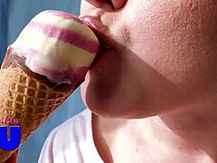 I suck ice cream just like a big dick