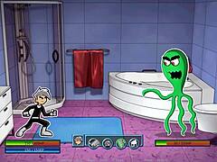 Having Fun in Shower at Amity Park