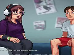 Chubby girl in headphones gets creampied in SummertimeSaga