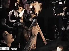 Burning Angel gangbang with intense anal action.