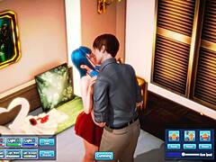 Blue haired beauty gets fucked silly, laughing and moaning so loud 😜💦