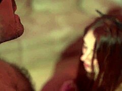 A slutty brunette MILF gets a blowjob and fucked by her attached pornstar boyfriend