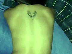 gf bent over taking monster cock deep in asian pussy and ass doggystyle