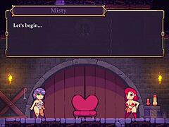 Juego hentai Scarlet Maiden muestra Misty atada en trío pelirroja tetas grandes