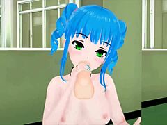 Sexy Slutty Big Tit Blue Haired Anime Babe Banged Hard in Hentai