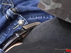 gay twink gets footjob and cums on soles