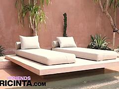 Watch Putri Cinta finger her pussy on the desk