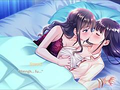 A shower scene in a visual novel.