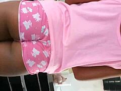 Husband At Bar, I Fuck Neighbor's Ass In Lingerie Anal Session