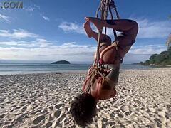 watch this shibari session with latina anomaly dark, focusing on her small tits