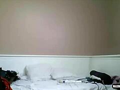 Busty Maxine X performs solo fucking horny twat with dildo