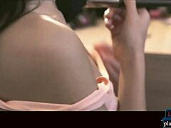 big breasted euro babe is undressing and showing off her tits