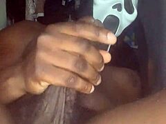 trick or treat with hairy handjob on monster cock 😈