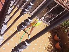 I have a beautiful neighbor who pees on my landlord’s wife from my balcony.