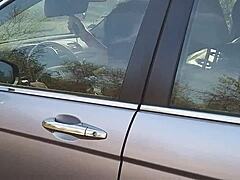 Babe Inserts Cream Tube In Ass And Pees In Car