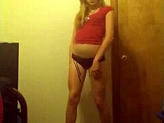 Teen 18+ girl rips clothes while dancing and stripping in webcam compilation