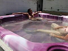 Skinny Dayanara sizzles in hot tub for steamy action