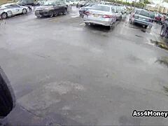 wanna see this perky blonde suck for cash outdoors?