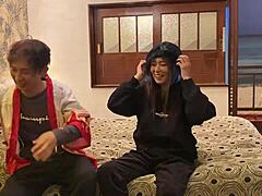 Japanese Wife in Halloween Costume Sucks and Gets Raw Creampie